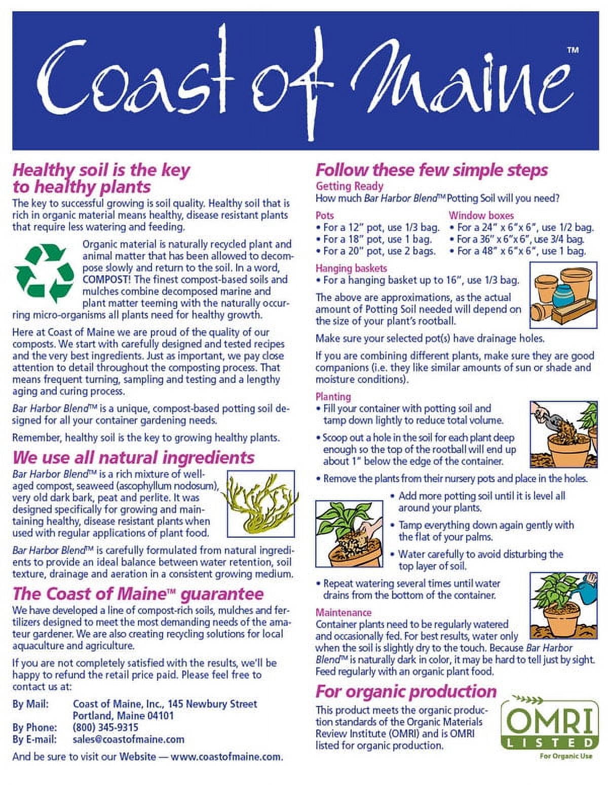 Coast of Maine (#BH1) Bar Harbor Blend, Organic Potting Soil, 1 cu ft