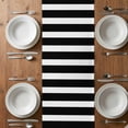 thumbnail image 6 of Black Striped Table Runner - 90 Inch Long, Kitchen Dining Table Runner Dresser Scarves, Modern Simple Monochrome Geometric White Farmhouse Decor for Coffee Tables Wedding Party Banquet, 6 of 8
