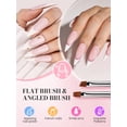thumbnail image 3 of MelodySusie 6Pcs Nail Art Brush Set, Professional Painting Tools with Liner Flat Angled Gel Carved Brushes and Dotting Pen for Home and Salon, Pink, 3 of 9