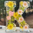 thumbnail image 2 of Tkrady Floral Resin Night Light, Floral Resin Letter, Floral Resin Nightlight Pressed Flower Resin Letters with LED Light for Mother, Wife, Birthday Gift for Her, Mother's Day (letter K), 2 of 5