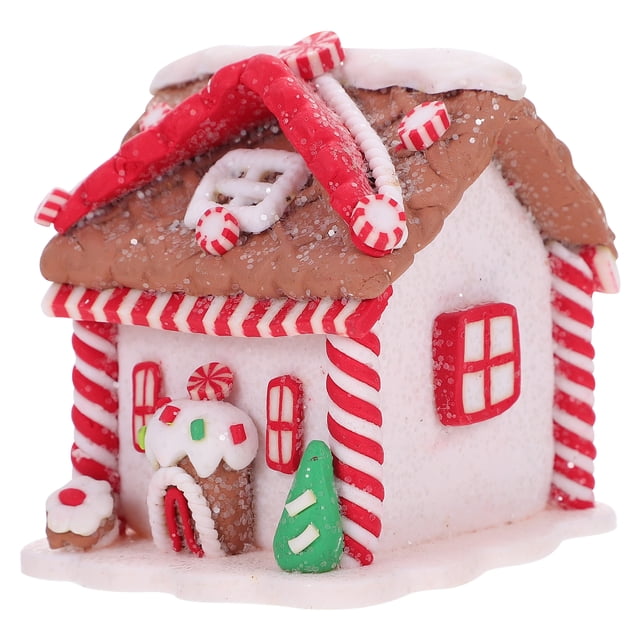 EeaseMX Casa pequeña modelo colgante colgante resina ornamento de árbol de Navidad decoración navideña
