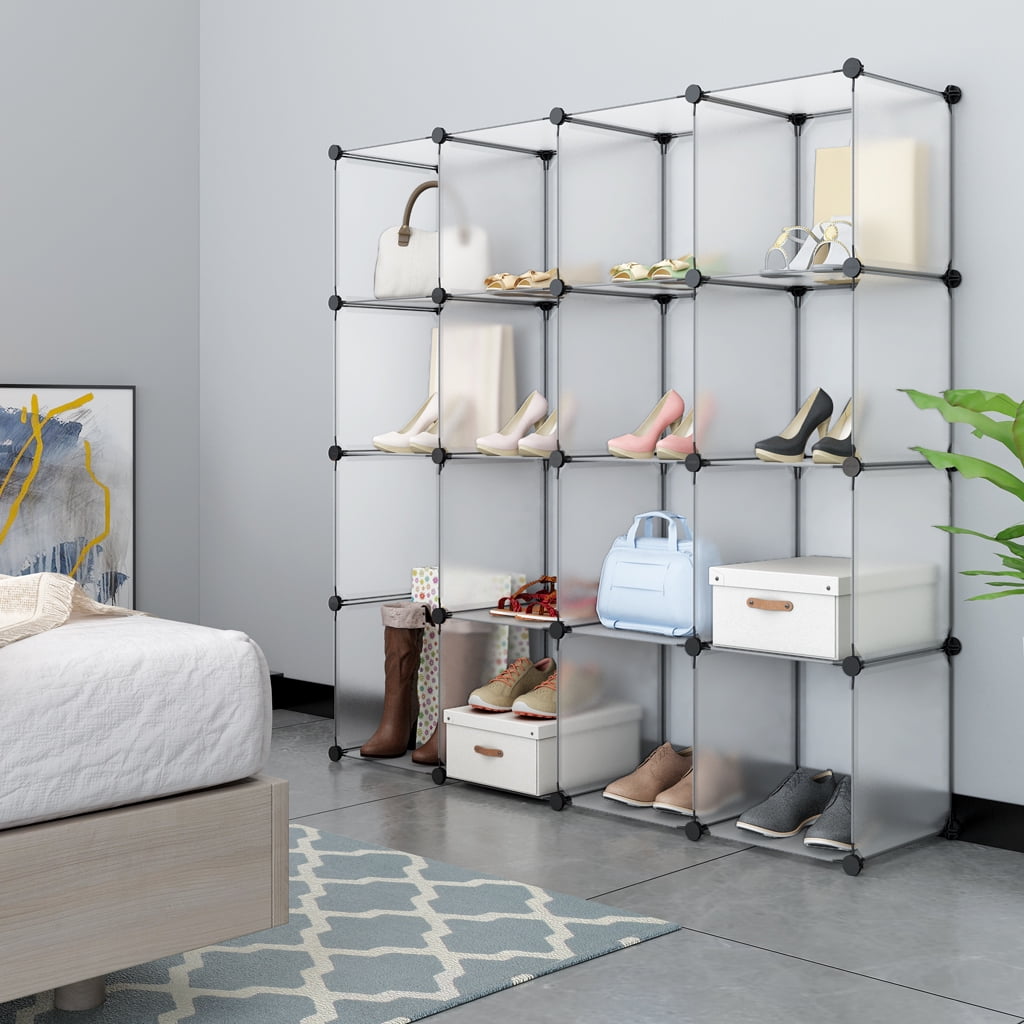 LANGRIA 16Cube Interlocking Modular Open Storage Organizer Shelving