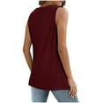 thumbnail image 4 of ABATAB Summer Tops for Women Sleeveless Eyelet Side Slit Shirts Scoop Neck Cute Plain Summer Casual Loose Fit Tops, 4 of 6