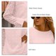 thumbnail image 4 of Manga larga blusa redonda Masajeadores de cuello Loose fit suave transpirable color puro mujeres casual Top para el trabajo fecha compras, 4 of 5