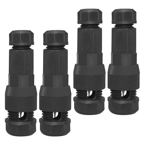 LEORX 4Pcs Black Nylon Wire Connector for Low Voltage Connection 1.5x0.5x0.5in