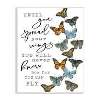 Stupell Industries Spread Your Wings Encouraging Butterflies Motivational Quote Graphic Art Unframed Art Print Wall Art, Design by Cindy Jacobs