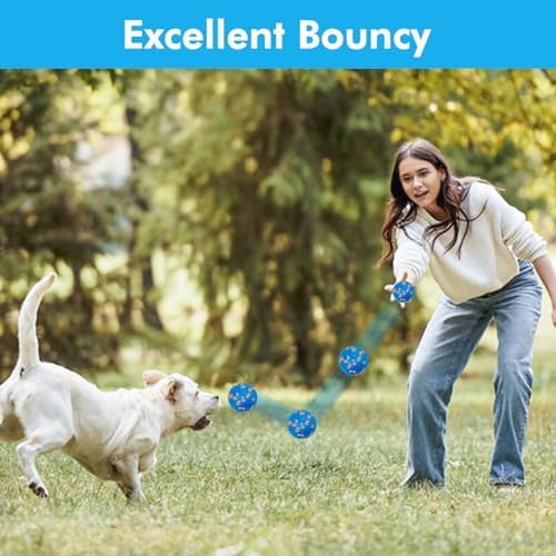 2 Pack Dog Balls Interactive Dog Tennis Balls Indestructible Dog Teething Chew Toys for Aggressive Chewers Dog Toy Fetch Balls for Small Medium Dog E-TPU Material Lightweight Bouncy Floating