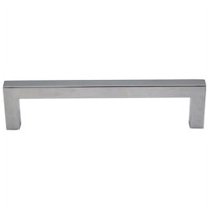 Contemporary Square Cabinet Pull, 128 Millimeters, Zinc Base Material, Polished Chrome by Stone Harbor Hardware