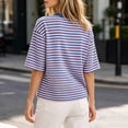 thumbnail image 5 of Maplenight Striped T Shirts for Women Crew Neck Half Sleeve Tee Shirts Relaxed Fit Casual Weekend Walk Lightweight Basic Tops, 5 of 5