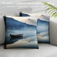 thumbnail image 3 of Fenyluxe Mountains Lake Fog Fashion Style Dirt-Resistant Throw Pillow Covers for Couch Sofa Bed Living Room Bedroom Pillow Case Autumn Printed on Both Sides 1PC 22x22in, 3 of 5