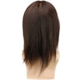 thumbnail image 5 of 12" Long Hair Men's Toupee Hair Replacement Systems Swiss Lace Front Natural Hairline Hairpieces Thin Skin PU V-looped 10\"x8\" Base Size (1B Black Color), 5 of 7