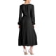 thumbnail image 3 of INSPIRE CHIC Vestido Elegante Plisado para Mujer con Cuello en V Cruzado, Manga Abullonada, Cintura con Cinta, Vestidos A-Line S Negro, 3 of 6