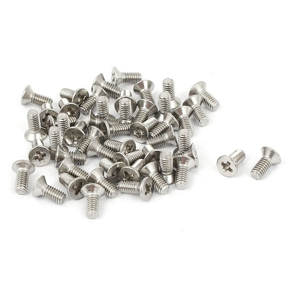 Unique Bargains M2.5x6mm Stainless Steel Flat Countersunk Head Screws 50pcs