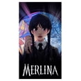 thumbnail image 1 of Toalla de baño NubiSuave Merlina Addams Wednesday Microfibra de poliéster Estampado, 1 of 7