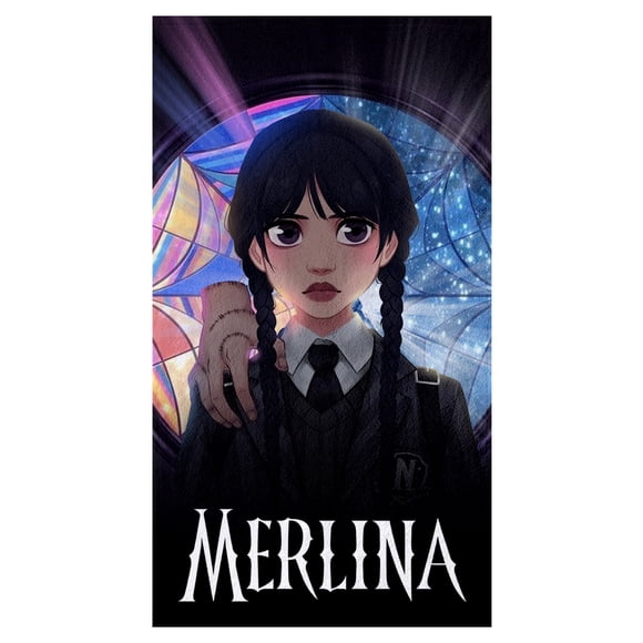 Toalla de baño NubiSuave Merlina Addams Wednesday Microfibra de poliéster Estampado