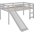 thumbnail image 3 of DEALTOPS Twin Size Junior Wood Loft Bed with Slide Loft Bunk Bed Frame for Girls Boys,No Box Spring Needed - Gray, 3 of 5