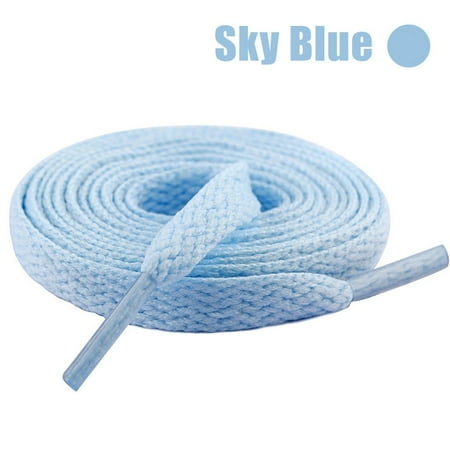 

Dpityserensio Flat Coloured Shoe Laces 10+ Colours Shoelaces Football Boots Trainer Shoes Sky Blue