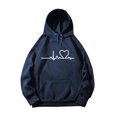 thumbnail image 1 of Sudadera de terciopelo Gibobby con cremallera capucha estampado amor bolsillos Azul marino XXXL, 1 of 4