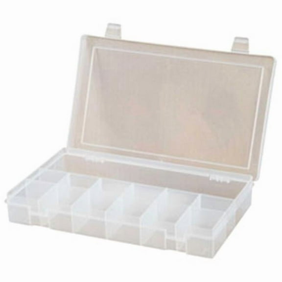 Durham Manufacturing SP13CLEAR 6.75 x 6.75 x 1.75 in. Small Plastic Compartment Box  Clear  13 Compartments