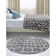 thumbnail image 6 of Unique Loom Matrix Trellis Collection Area Rug - Tile (7' Round Grey/Ivory), 6 of 9