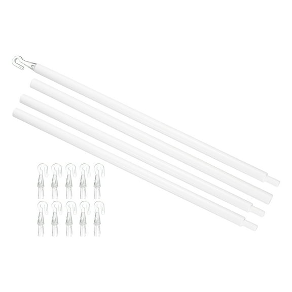 Uxcell 46" Blinds Wand Replacement, Combinable Blinds Tilt Wand with Hook, Vertical Blind Rod Stick for Window Curtain Opener Accessory, White