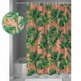 thumbnail image 3 of 72x78 Inch Shower Curtain Palm Tree Tropical Bathroom Decor Waterproof Fabric Bathtub Bath Curtains Decorative Pink Summer Botanical Leaves Extra Long Shower Curtain Set with Hooks, 3 of 6