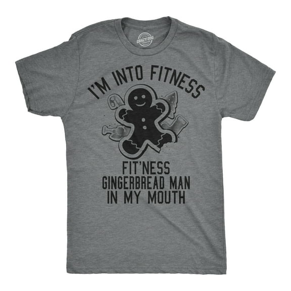 Mens Fitness Gingerbread In My Mouth T shirt Funny Christmas Gift Tee for Guys Graphic Tees