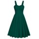 thumbnail image 1 of Vestido Belle Poque vintage sin mangas en forma de A Swing, verde oscuro, 1 of 7