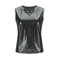 thumbnail image 7 of Admvng Womens Metallic Shiny Sleeveless Tank Tops Crew Neck Party Club Night Out Casual Camisole Blouse, 7 of 7