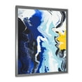 thumbnail image 2 of Designart 'Abstract Blue and Yellow Waves' Modern Framed Art Print, 2 of 4