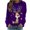 Purple2, variant on Aloohaidyvio Christmas Sweatshirt for Womens Oversized Santa Claus Sequins Xmas Top Long Sleeve Crew Neck Loose Fit Pollover Shirts