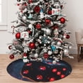 thumbnail image 5 of Pofeuu Cosmic Red Sparkle Dice Print Christmas Tree Skirt, Merry Christmas Skirt Xmas Tree Ornaments for Xmas Holiday Party Decorations-30", 5 of 7
