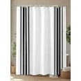 thumbnail image 4 of Farmhouse Black Shower Curtain, White Stripes Decoration Waterproof Shower Curtain Set with 12 Hooks Lightweight Washable Fabric Shower Curtains for Bathroom 72x84 Inches, 4 of 6