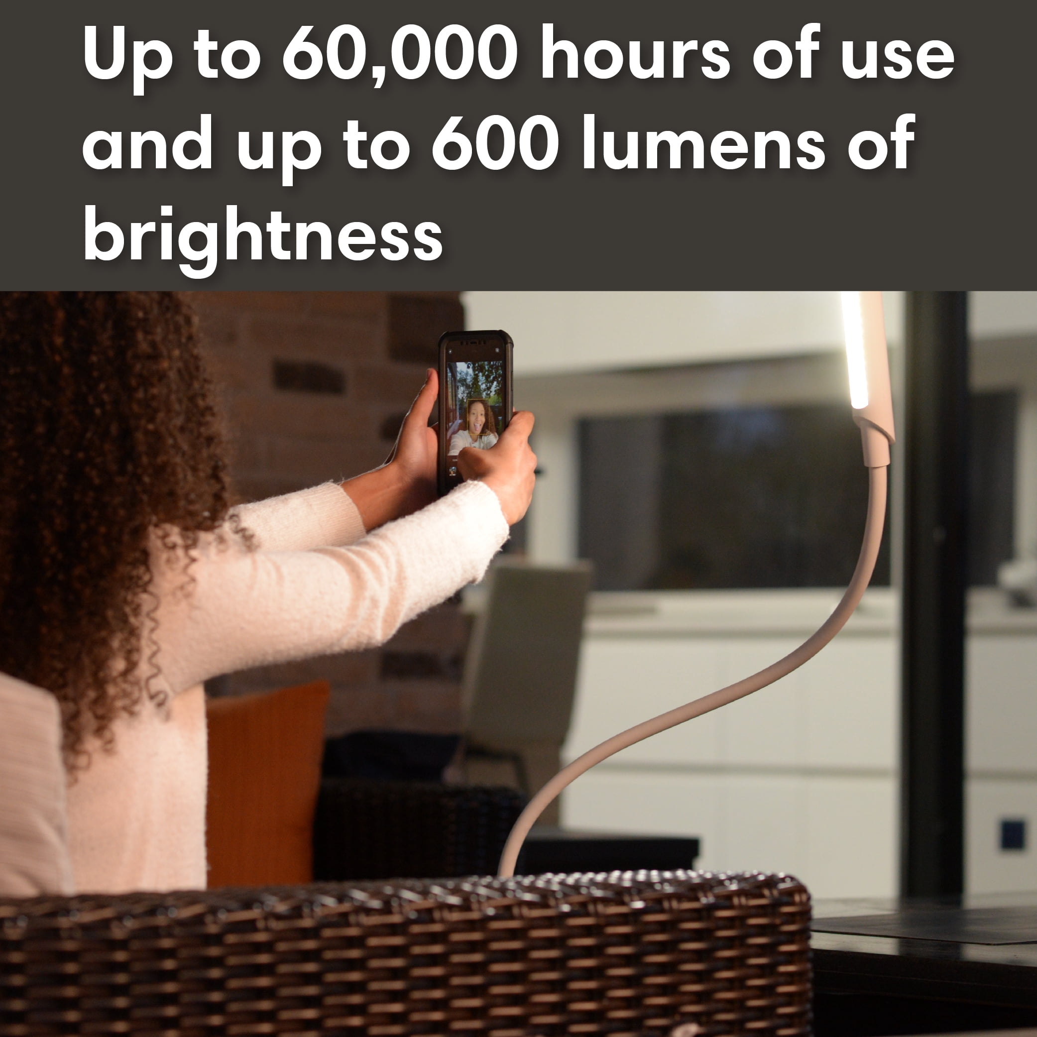 Reliable UberLight Flex Desk Lamp  3100TL, White, LED Task Light with Clamp