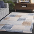 thumbnail image 2 of SAFAVIEH Scarlett Ramona Geometric Area Rug, Beige/Blue Brown, 6'7" x 6'7" Square, 2 of 10