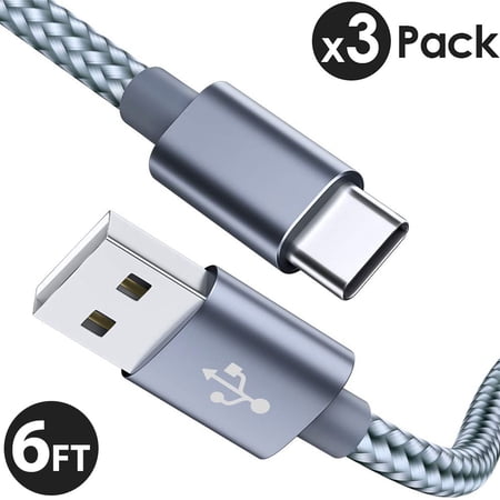 3x 6FT USB Type C Cable Fast Charging Cable USB-C Type-C 3.1 Data Sync Charger Cable Cord For Samsung Galaxy S10 S9 S9+ Galaxy S8 S8 Plus Nexus 5X 6P OnePlus 2 3 LG G5 G6 V20 HTC M10 Google Pixel XL price history on PriceWatchPro