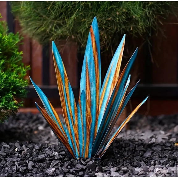 1pcs 12.5inch/35cm Rustic Agave Metal Sculpture - Durable Weatherproof Patio Accent, Vivid Country Style Lawn Ornament, Rust-Resistant Outdoor Garden Decor, Artistic Yard Decoration for Home, Garden,