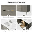 thumbnail image 6 of Vanity Art 48" Double Door Bathroom Vanity with Sink, Freestanding Storage Cabinet with Engineered Marble Top, Flip Down Tray, Drawer, and Shelf, 6 of 6