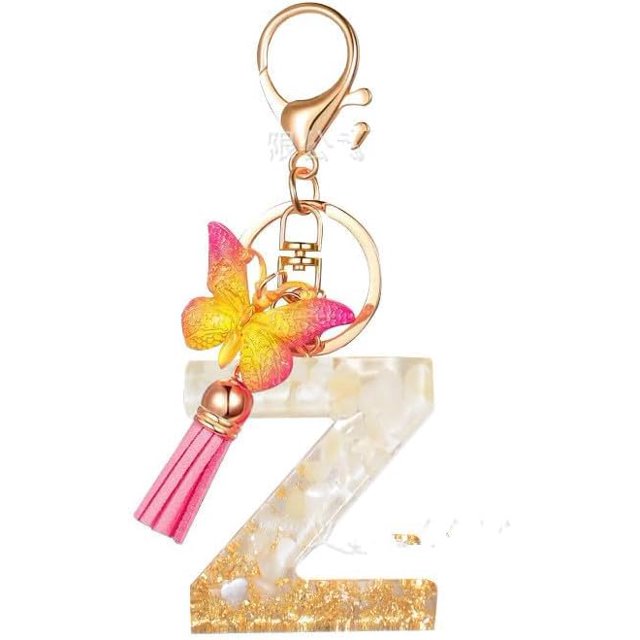 Letter Keychain,26 Letters A-Z Decorative Letter Keychain,Name Keychain for Women Girls Men Teenager Gift