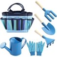 thumbnail image 1 of Herramientas de jardín Juego de herramientas de jardinería para niños Herramientas de jardín con bolsa y herramientas para niños Juego de 6 (azul), 1 of 5