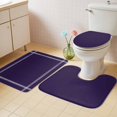 thumbnail image 2 of Pure Darkorchid Bath Mat 3 Piece Bathroom Rug Set, Simple Solid Color Non Slip Bath Rug Contour Mat and Toilet Lid Cover, Absorbent Shower Mats Soft Bath Rugs and Mats Sets, 2 of 8