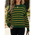 thumbnail image 5 of DOKOTOO Women Sweaters Striped Long Sleeve Pullover Tops Drop Shoulder Oversized Knitted Tops, 5 of 5