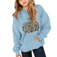 thumbnail image 4 of Coerni Girls Leopard Pumpkin Hoodie Trendy Oversized Pullover Long Sleeve Sweatshirt with Kangaroo Pocket Kids Fall Tops Halloween Clothes, 4 of 6