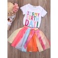 thumbnail image 4 of Newborn Baby Girls It's My Birthday Outfits Shiny Printed Sequin Dress Princess Tulle Tutu Skirt, 4 of 6