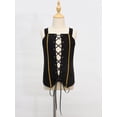 thumbnail image 3 of Ocealan Kid Girl Pirate Queen Lace Up Vest Wide Straps Waistcoat Top Gothic Undershirts Black 8, 3 of 7