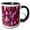Black/White, variant on 3drose, Image of Stacked Cubes of Pink and Purple Gold Rimmed, 15oz Mug