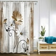 thumbnail image 6 of Rustic Farmhouse Shower Curtain Bath Curtain Liner Set with 12 Pcs Hooks Farm Teal Daisy Floral Flowers Butterfly Country Shower Curtains for Bathroom, 6 of 7