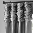 thumbnail image 4 of Ruched Navy Blue 120 x 50-Inch Faux Silk Taffeta Curtain Single Panel, 4 of 5