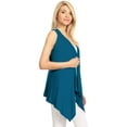 thumbnail image 5 of Made by Johnny Women's Lightweight Sleeveless Draped Open Cardigan XXL TEAL, 5 of 7