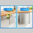 thumbnail image 4 of Foldable Stainless Steel Countertop Organizer Rack, Cabinet Door-Mount Storage Shelf for Kitchen Utensils & Pantry Supplies, 4 of 6